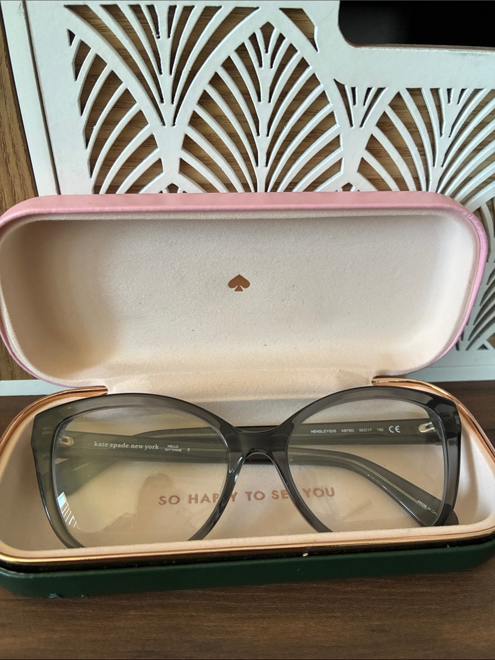 kate spade gray  cat-eye eyeglasses